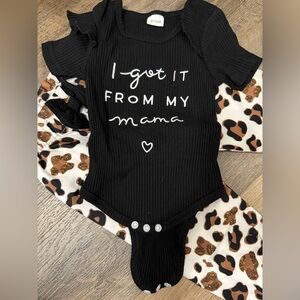 Black Ribbed Kids One Piece